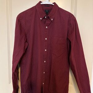 J. Crew Men's Maroon Button Down Shirt